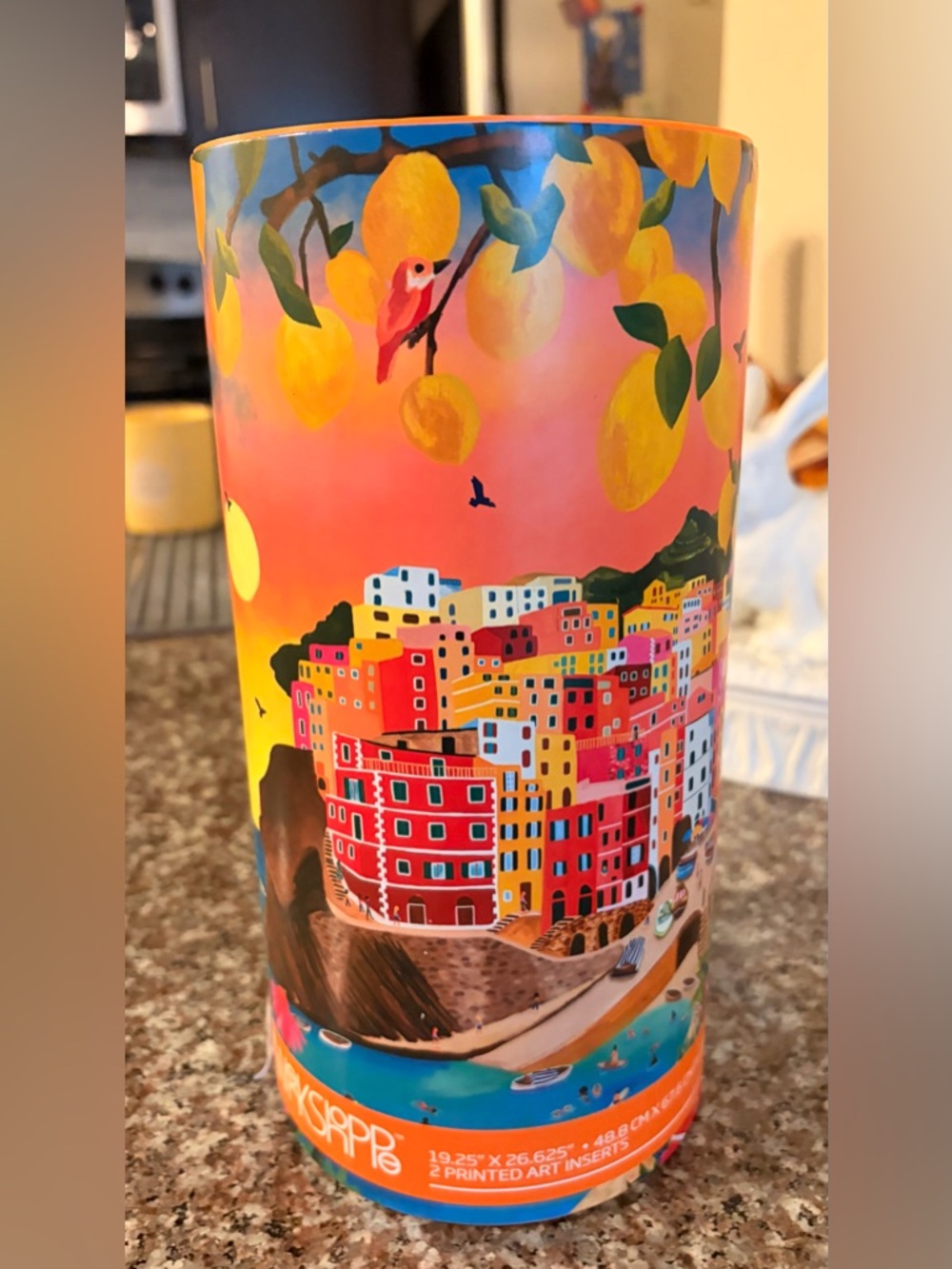 Workshoppe Puzzle Bright Orange & Teal Tropical Art